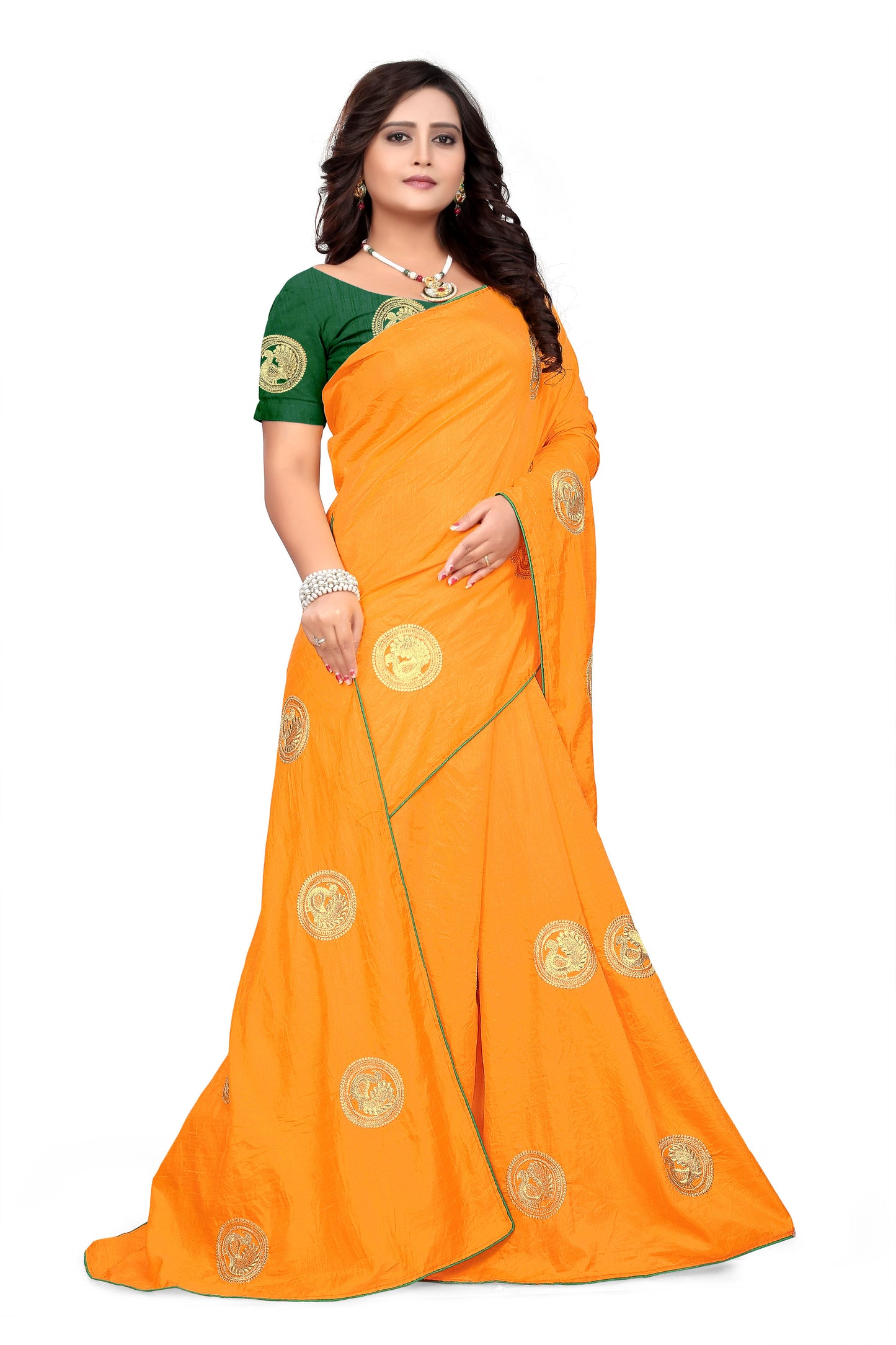 Dhiyona RV Women's Elegant Sana Silk Zari Embroidered Saree with Banglori Silk Blouse ( KVD379 )