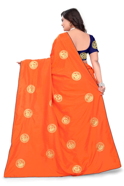 Dhiyona RV Women's Elegant Sana Silk Zari Embroidered Saree with Banglori Silk Blouse ( KVD380 )