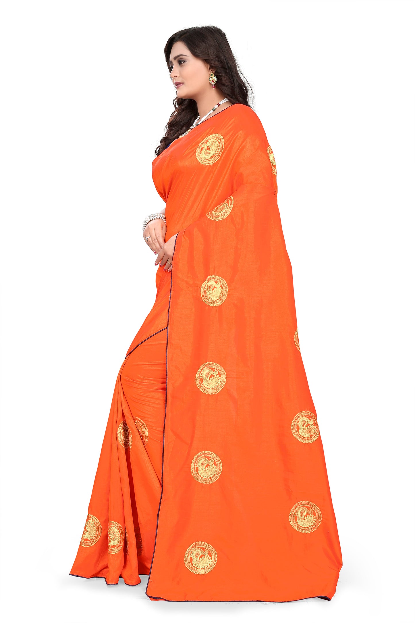 Dhiyona RV Women's Elegant Sana Silk Zari Embroidered Saree with Banglori Silk Blouse ( KVD380 )
