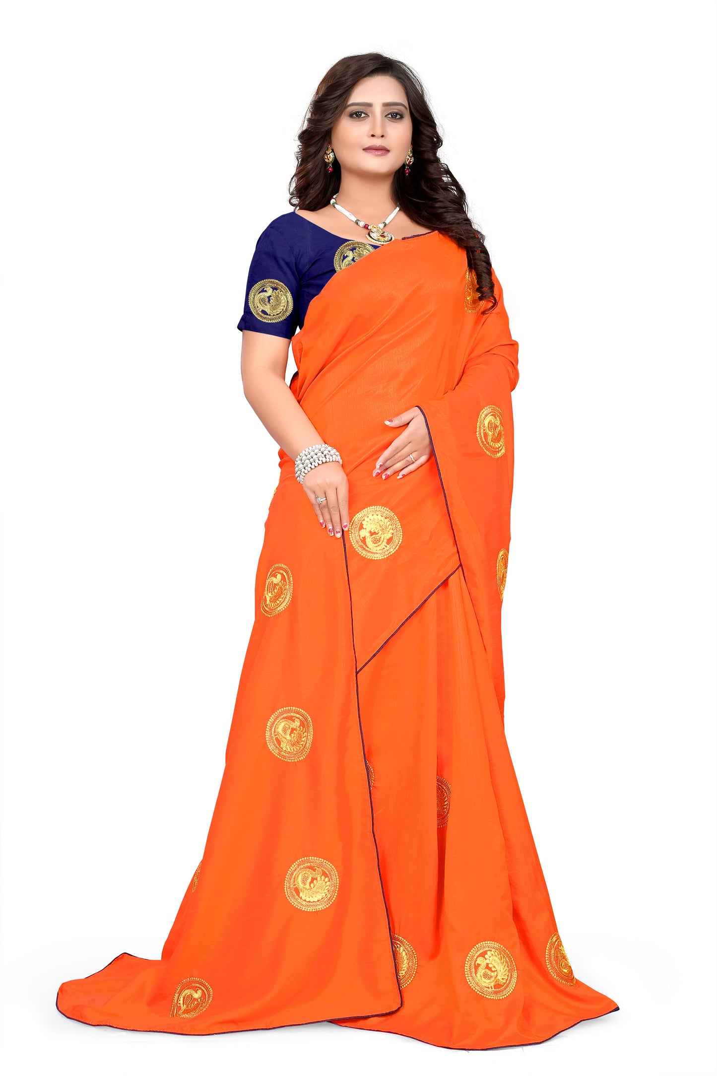 Dhiyona RV Women's Elegant Sana Silk Zari Embroidered Saree with Banglori Silk Blouse ( KVD380 )