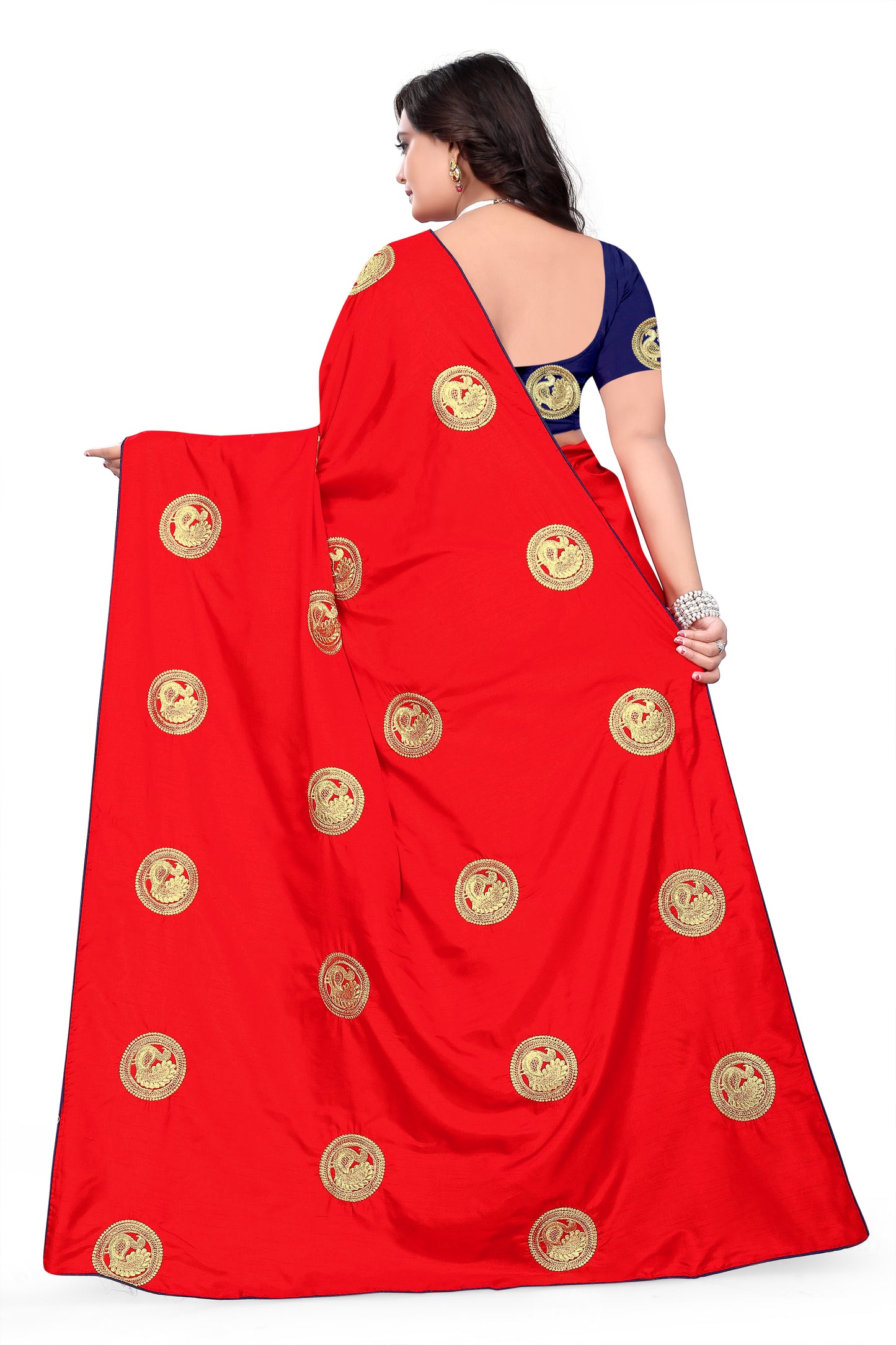Dhiyona RV Women's Elegant Sana Silk Zari Embroidered Saree with Banglori Silk Blouse ( KVD381 )