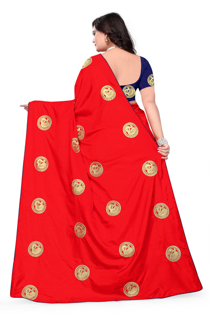 Dhiyona RV Women's Elegant Sana Silk Zari Embroidered Saree with Banglori Silk Blouse ( KVD381 )