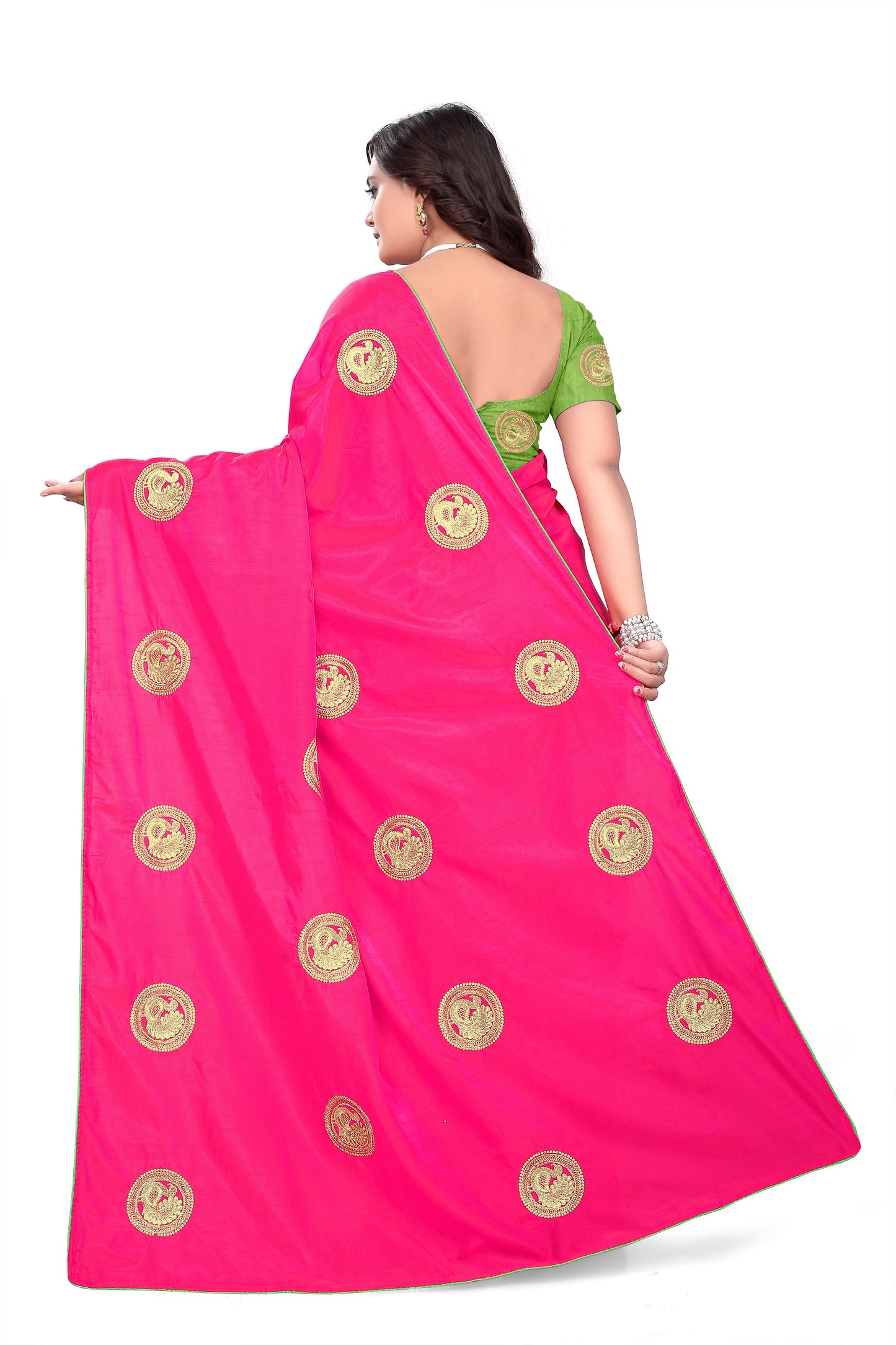 Dhiyona RV Women's Elegant Sana Silk Zari Embroidered Saree with Banglori Silk Blouse ( KVD382 )