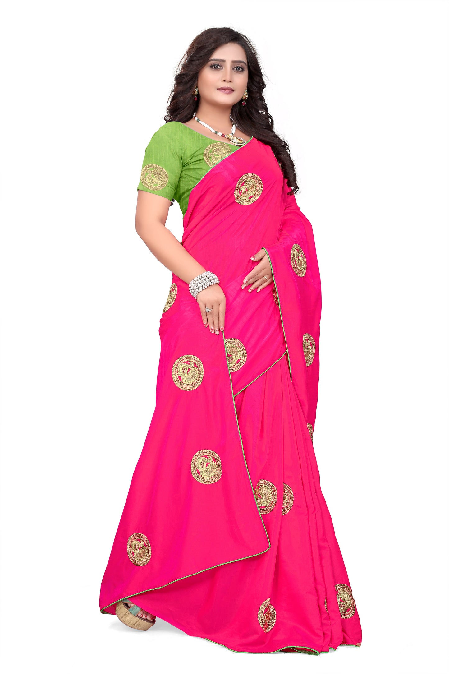 Dhiyona RV Women's Elegant Sana Silk Zari Embroidered Saree with Banglori Silk Blouse ( KVD382 )