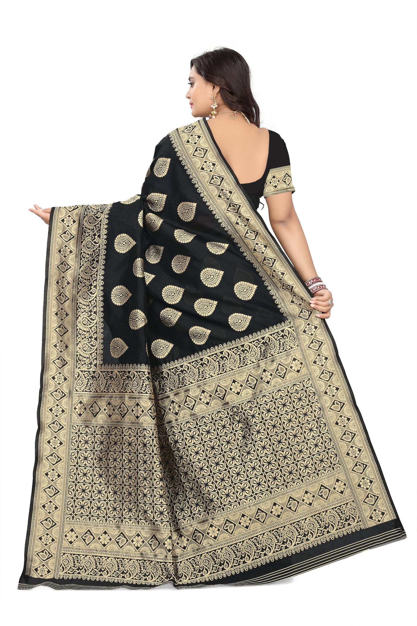 Dhiyona RV Women's Jacquard Cotton Printed Saree with Unstitched Blouse ( KVD460 )