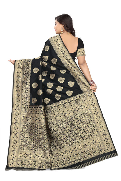 Dhiyona RV Women's Jacquard Cotton Printed Saree with Unstitched Blouse ( KVD460 )