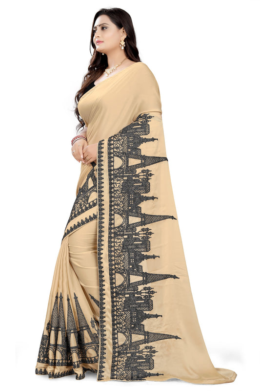 Dhiyona RV Women's Rangoli Georgette With Embroidery Work Party Wear Saree (KVD5616)