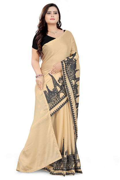 Dhiyona RV Women's Rangoli Georgette With Embroidery Work Party Wear Saree (KVD5616)