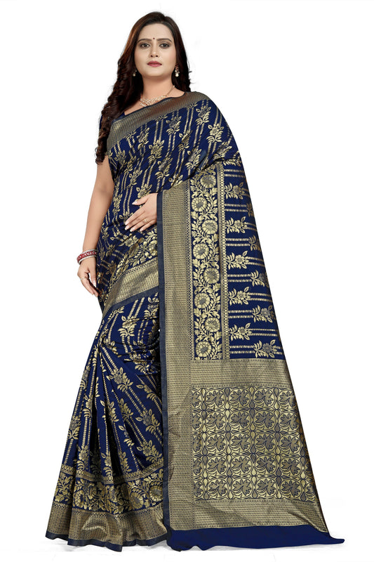 Dhiyona RV Women's Jacquard Cotton Printed Saree with Unstitched Blouse ( KVD668 )