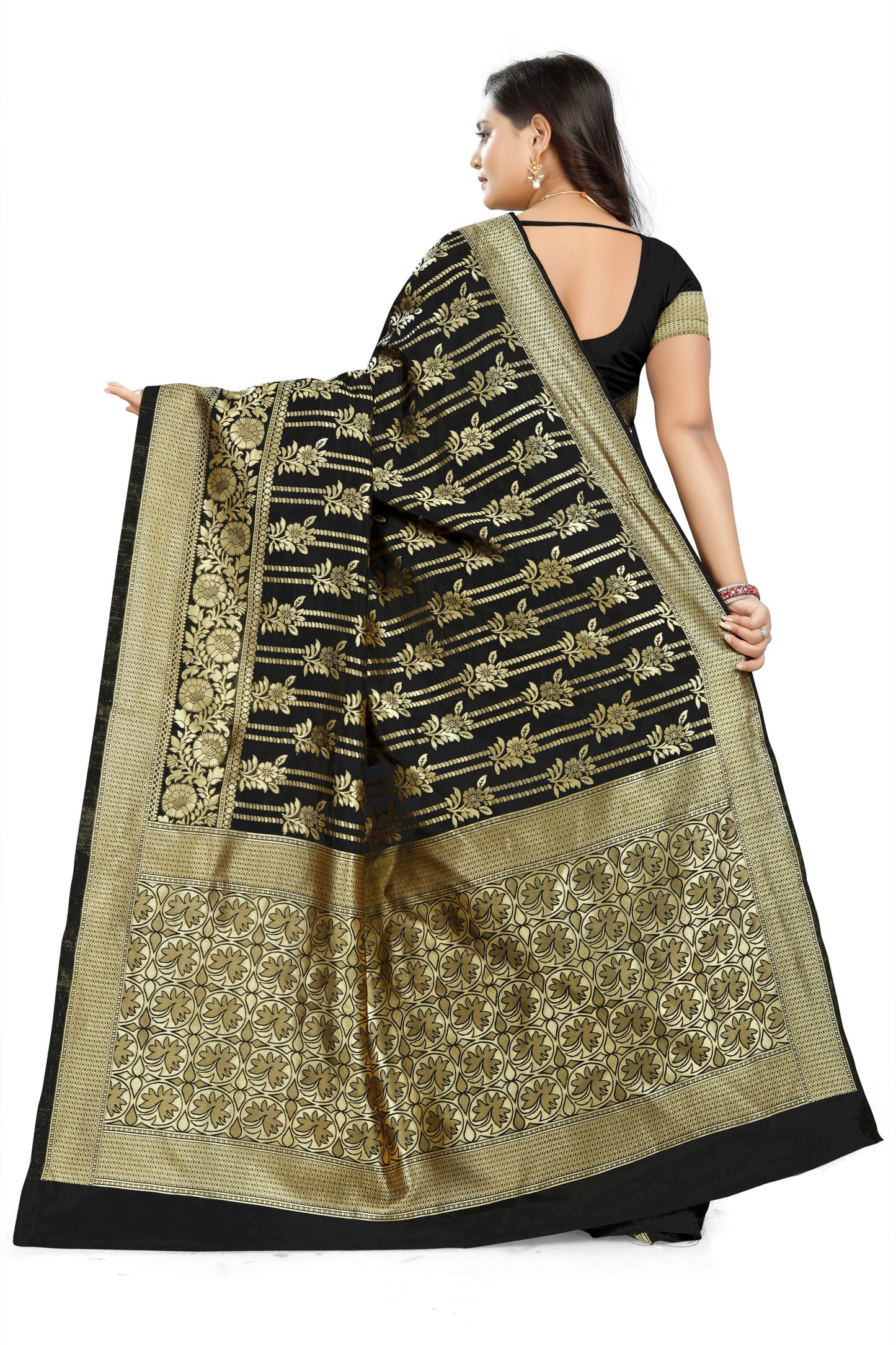 Dhiyona RV Women's Jacquard Cotton Printed Saree with Unstitched Blouse ( KVD670 )