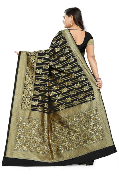 Dhiyona RV Women's Jacquard Cotton Printed Saree with Unstitched Blouse ( KVD670 )
