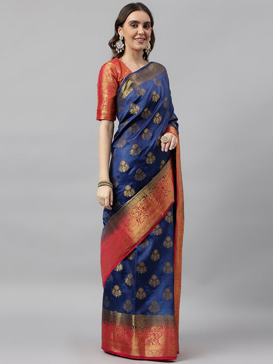 Dhiyona RV Women's Banarasi Silk With Jacquard Print Saree  ( KVD685 )