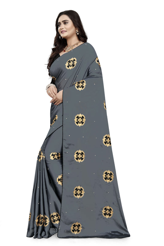 Dhiyona RV Women's Rangoli With Embroidery and Pearl handwork Saree ( KVD753 )