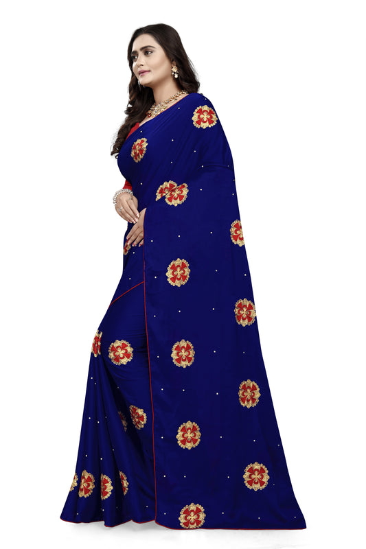 Dhiyona RV Women's Rangoli With Embroidery and Pearl handwork Saree ( KVD754 )