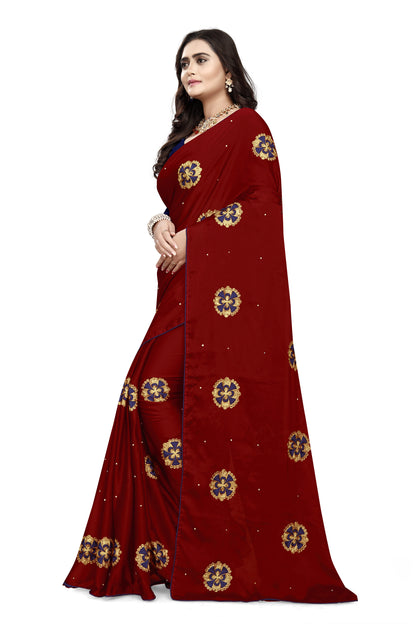 Dhiyona RV Women's Rangoli With Embroidery and Pearl handwork Saree ( KVD755 )