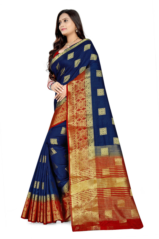 Dhiyona RV Women's Banarasi Silk With Jacquard Print Saree  ( KVD894 )