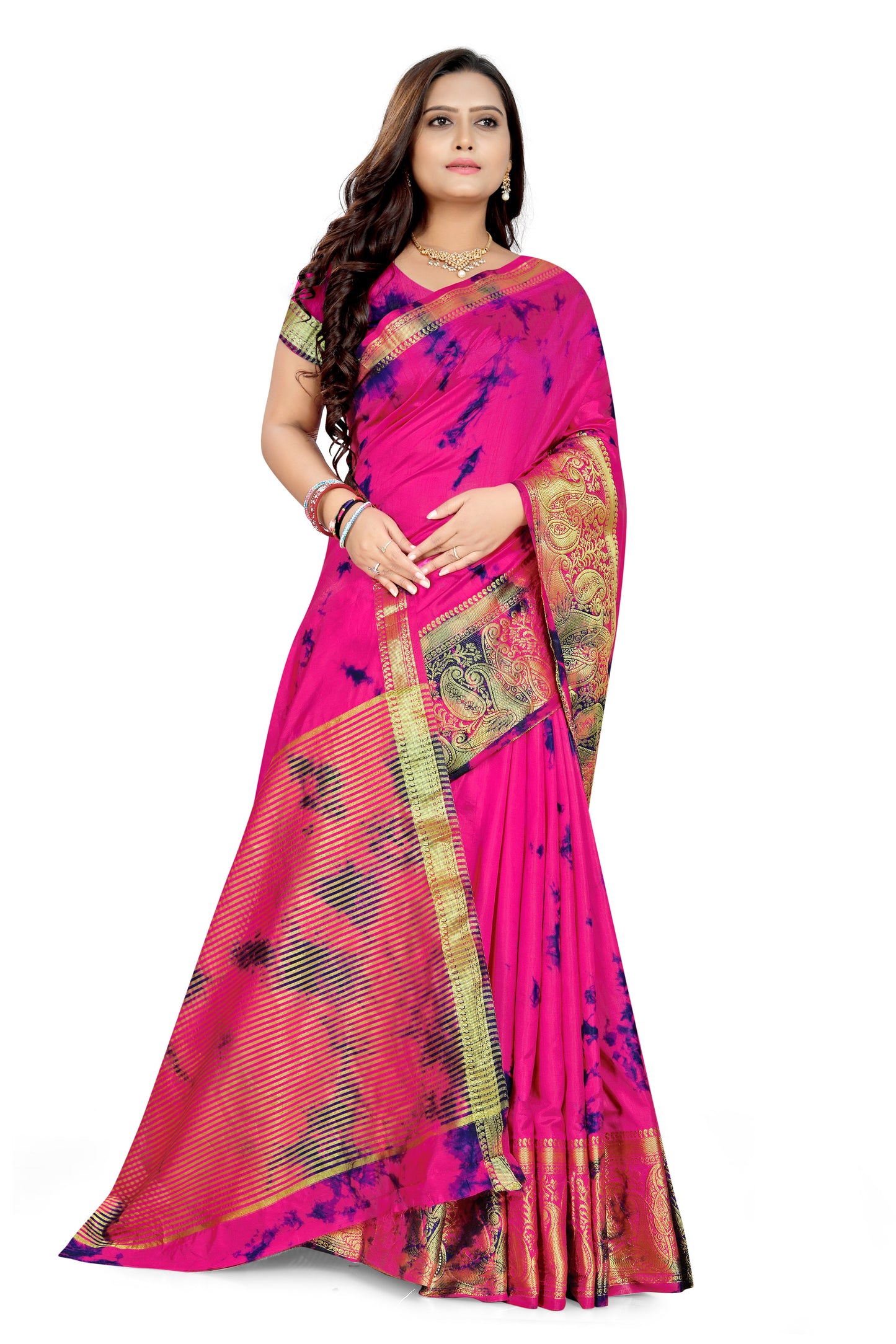 Dhiyona RV Women's Banarasi Silk With Jacquard Print Saree  ( KVD899 )