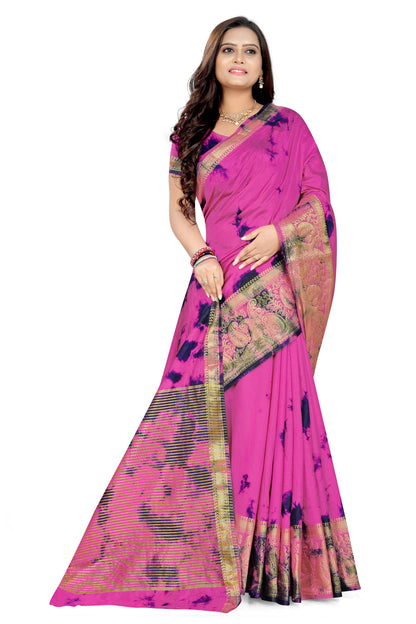 Dhiyona RV Women's Banarasi Silk With Jacquard Print Saree  ( KVD901 )