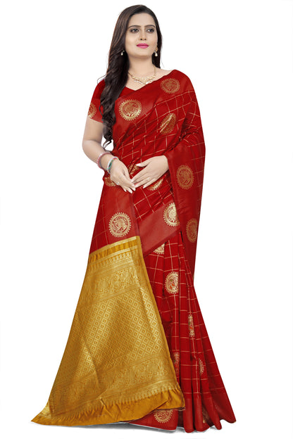 Dhiyona RV Women's Banarasi Cotton Silk With Zari weaving  Saree  ( KVD906 )