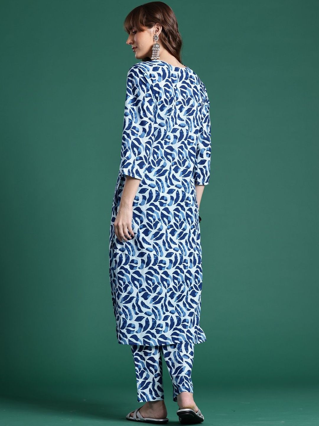 Women Printed Regular Pure Cotton Kurta with Trousers