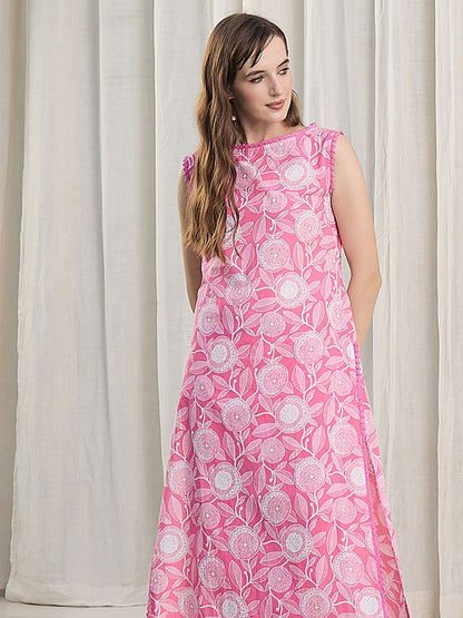 Dhiyona IE Printed Pure Cotton Tunic With Trousers