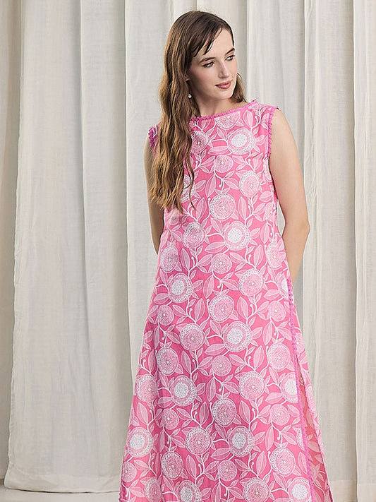 Dhiyona IE Printed Pure Cotton Tunic With Trousers