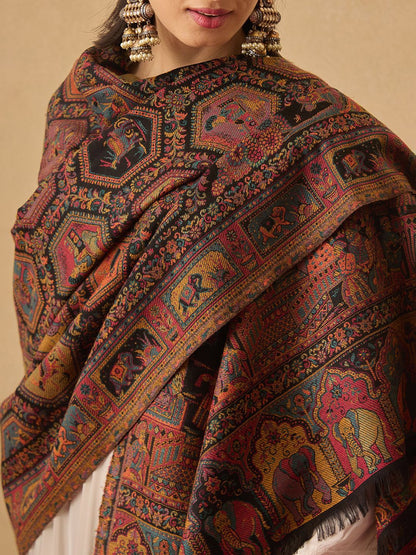 Dhiyona PA Ethnic Motifs Woven Design Woollen Shawl
