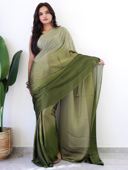 Women's Georgette Black Printed Ready to Wear With Blouse Piece