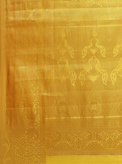 Dhiyona RV Women's Royal Banarasi Cotton Silk Zari Woven Saree with Matching Blouse ( KVD1694 )