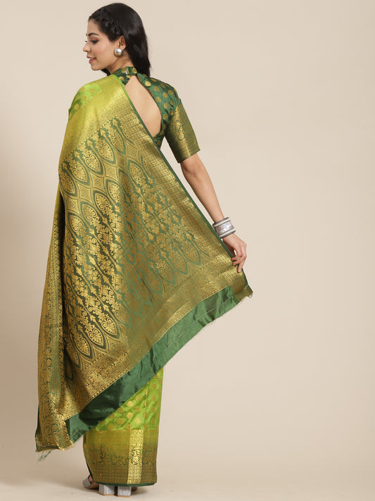 Dhiyona RV Women's Banarasi Cotton Silk With Zari weaving Saree  ( KVD1000 )