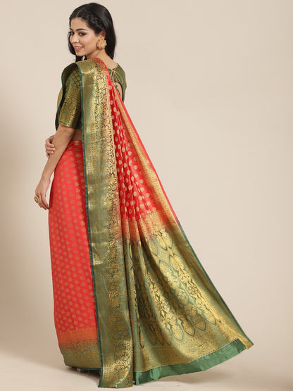 Dhiyona RV Women's Banarasi Cotton Silk With Zari weaving Saree  ( KVD1001 )