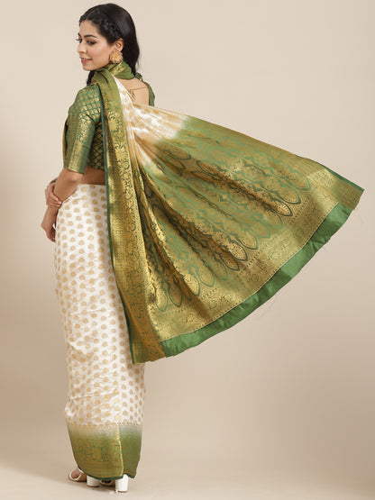 Dhiyona RV Women's Banarasi Cotton Silk With Zari weaving Saree  ( KVD1003 )