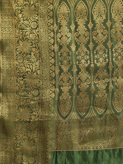 Dhiyona RV Women's Banarasi Cotton Silk With Zari weaving Saree  ( KVD1003 )