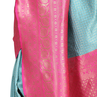 Dhiyona RV Women's Banarasi Cotton Silk With Zari weaving Saree  ( KVD1009 )