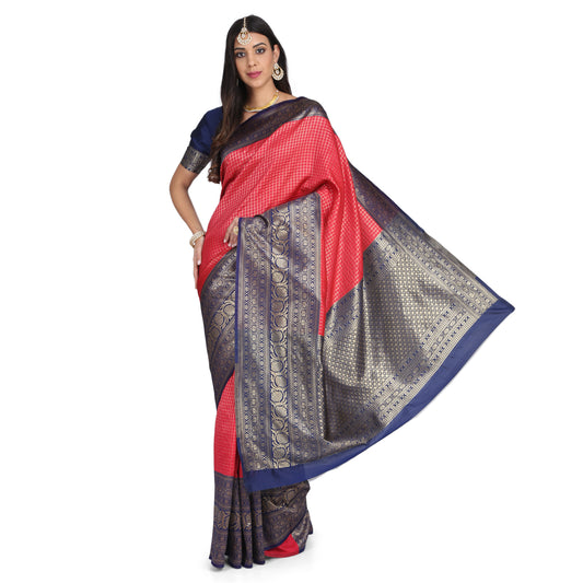 Dhiyona RV Women's Banarasi Cotton Silk With Zari weaving Saree  ( KVD1010 )