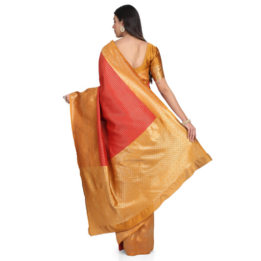 Dhiyona RV Women's Banarasi Cotton Silk With Zari weaving Saree  ( KVD1011 )
