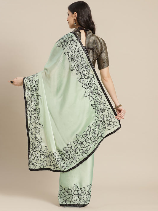 Dhiyona RV Women's Rangoli Georgette With Sequine Embroidery Floral Work Saree With Blouse ( KVD1135 )