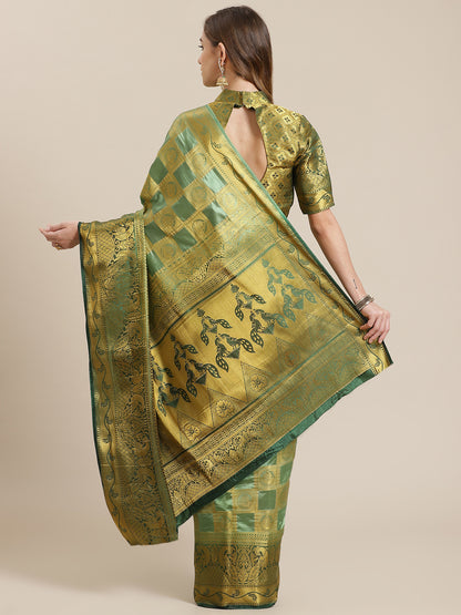 Dhiyona RV Women's Banarasi Silk With Jacquard Print Saree  ( KVD1142 )