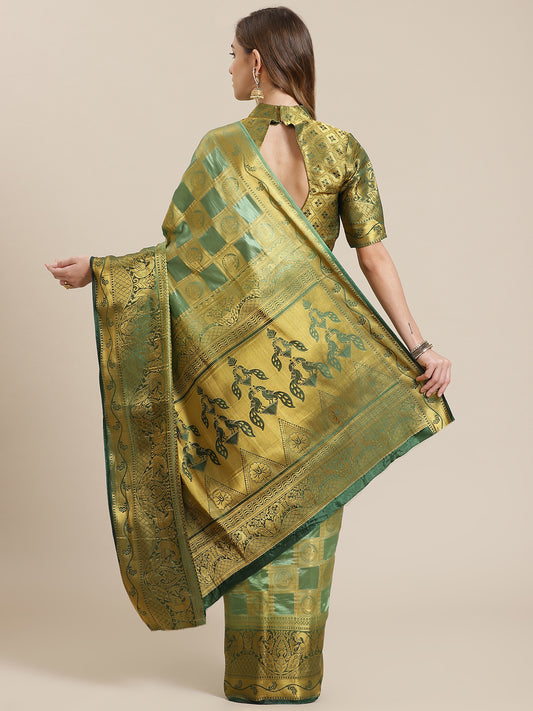 Dhiyona RV Women's Banarasi Silk With Jacquard Print Saree  ( KVD1142 )