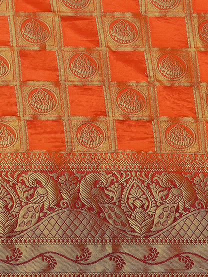 Dhiyona RV Women's Banarasi Silk With Jacquard Print Saree  ( KVD1143 )
