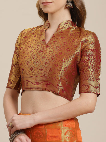 Dhiyona RV Women's Banarasi Silk With Jacquard Print Saree  ( KVD1143 )