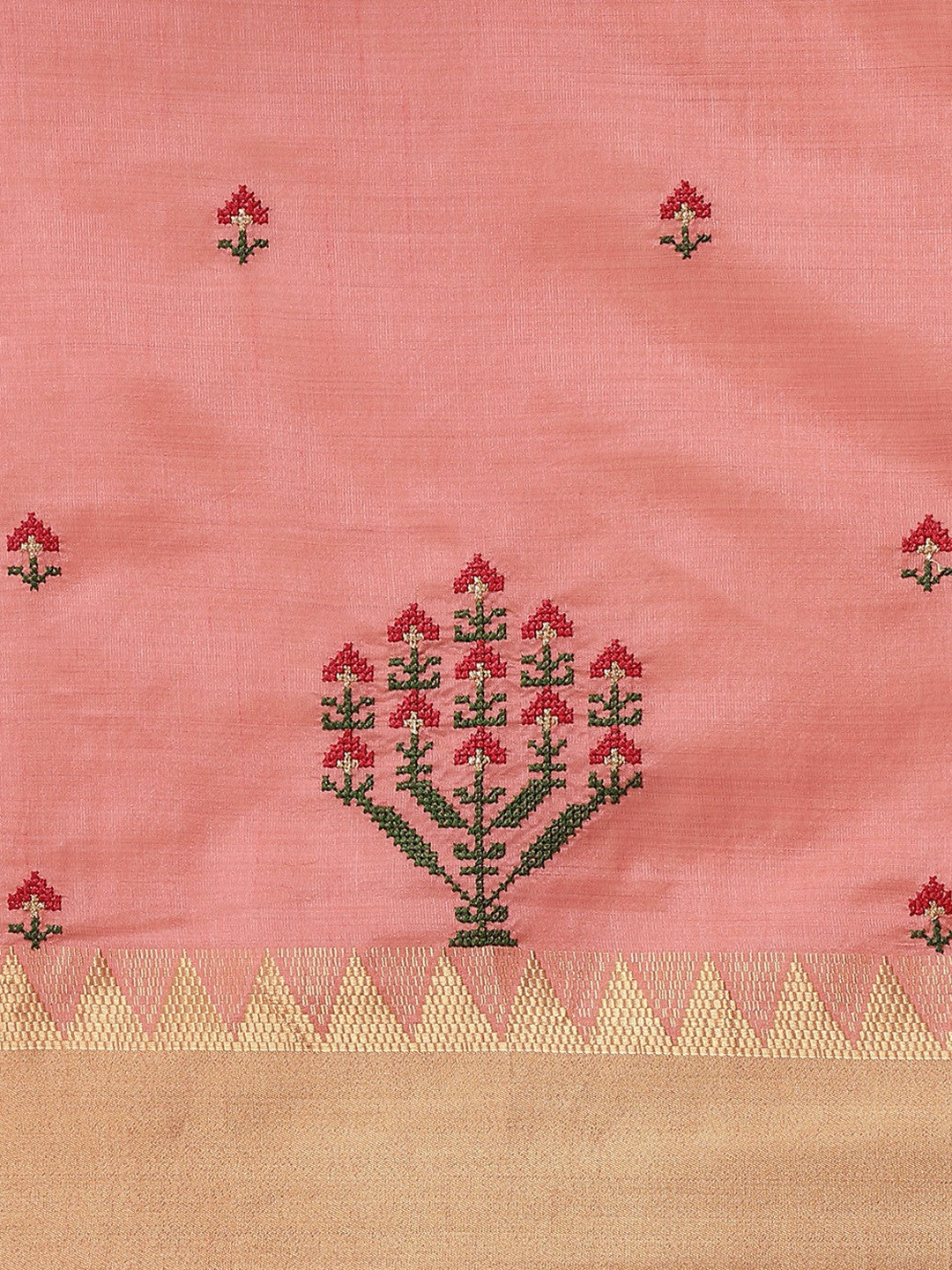 Dhiyona RV Women's Assam Silk Colorful Thread Embroidered Saree ( KVD1224 )
