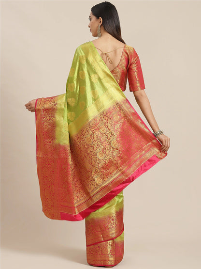 Dhiyona RV Women's Banarasi Silk With Jacquard Print Saree  ( KVD1296 )