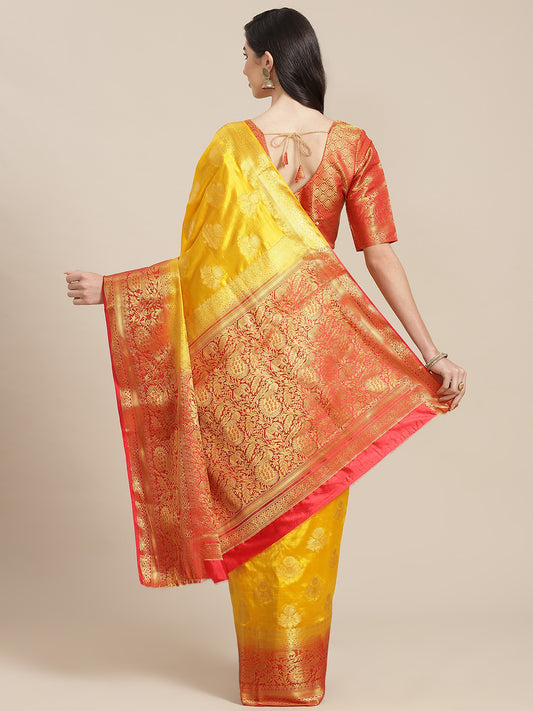 Dhiyona RV Women's Banarasi Silk With Jacquard Print Saree  ( KVD1297 )