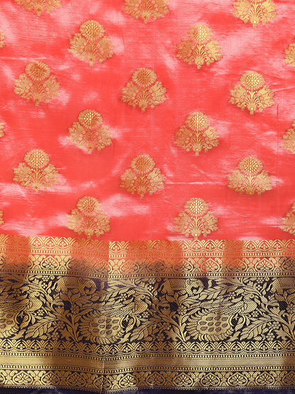Dhiyona RV Women's Banarasi Silk With Jacquard Print Saree  ( KVD1298 )