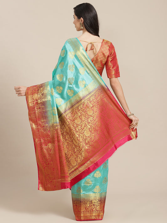 Dhiyona RV Women's Banarasi Silk With Jacquard Print Saree  ( KVD1299 )