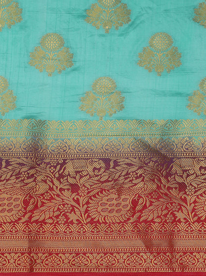 Dhiyona RV Women's Banarasi Silk With Jacquard Print Saree  ( KVD1299 )