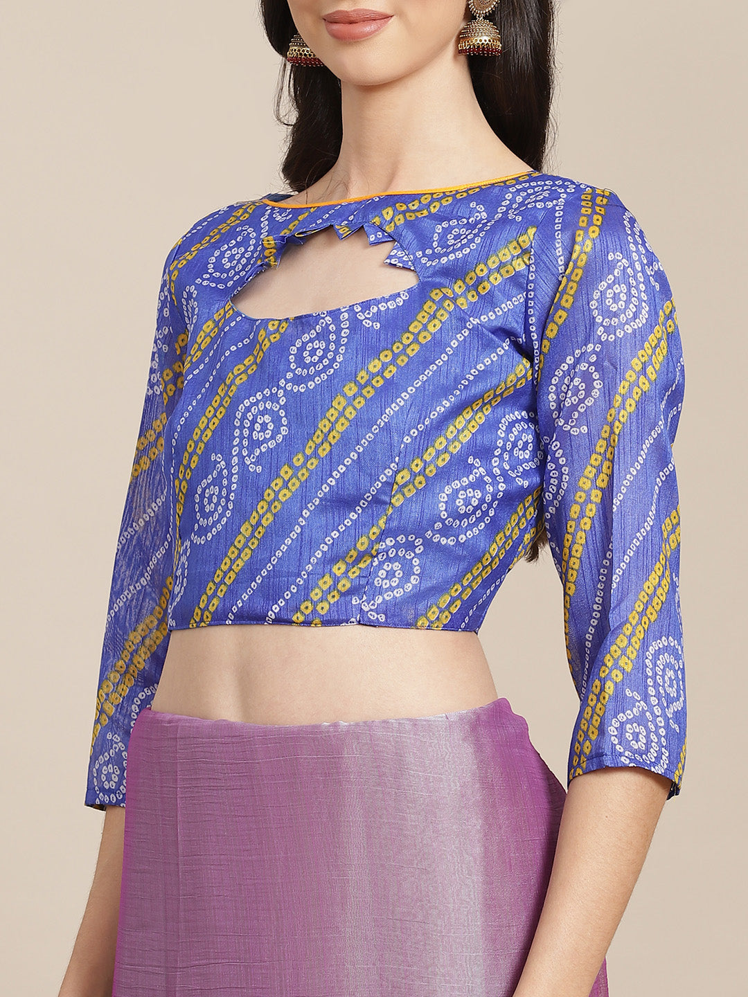 Dhiyona RV Women's Chiffon Saree With Sequine Embroidered Work And Bandhani Flowers. ( KVD1314 )