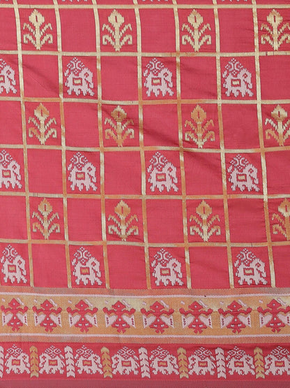 Dhiyona RV Women's Banarasi Cotton Silk With Patola Weaving Pattern Saree With Blouse ( KVD1336 )