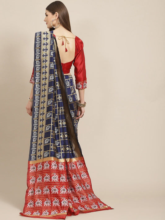 Dhiyona RV Women's Vichitra Silk With Zari Embroidery Saree ( KVD1399 )